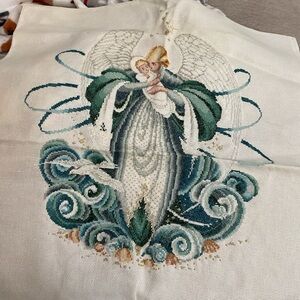 Angel and Child Cross-Stitch Art